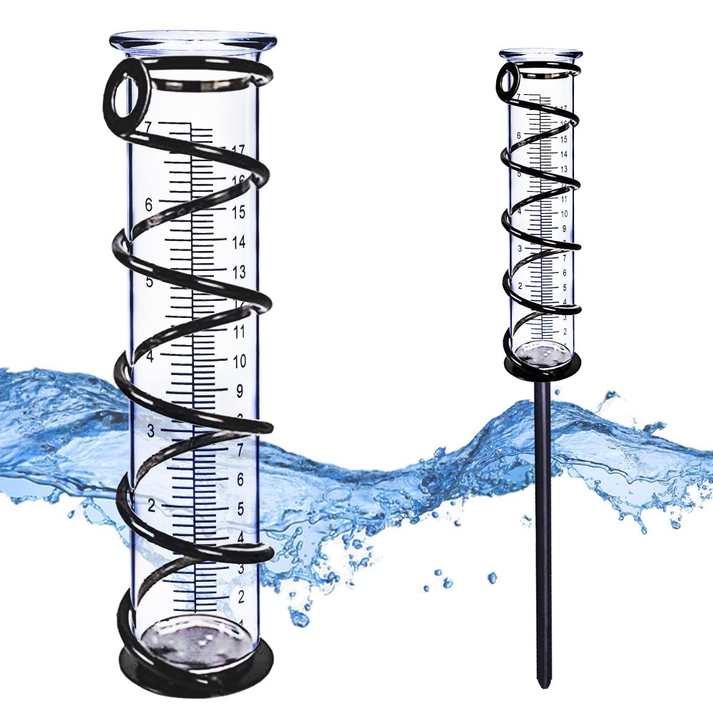 Biuwing Rain Gauge Glass Rain Gauge Outdoor Rain Gauges For Yard With Stake Best Rated Rain Water Meter Measuring With Metal