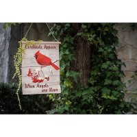 Moslion Red Bird Garden Flags Double Sided Cardinal Appear When Angels Are Near Red Berries On Wooden Plank Yard Flag 12.5X18 Inch Burlap Banners Home Decorative Outdoor Villa