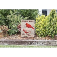 Moslion Red Bird Garden Flags Double Sided Cardinal Appear When Angels Are Near Red Berries On Wooden Plank Yard Flag 12.5X18 Inch Burlap Banners Home Decorative Outdoor Villa