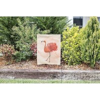 Moslion Pink Flamingo Garden Flag Vertical Double Sided Flamingo Tropical Bird With Flowers Watercolor Painting House Flags Home Burlap Banners 12.5X18 Inch For Outdoor Decor Lawn