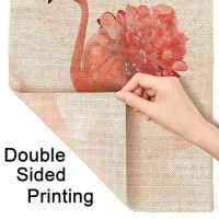 Moslion Pink Flamingo Garden Flag Vertical Double Sided Flamingo Tropical Bird With Flowers Watercolor Painting House Flags Home Burlap Banners 12.5X18 Inch For Outdoor Decor Lawn