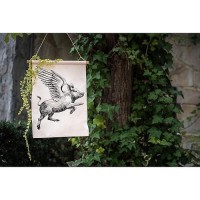 Moslion Pig Garden Flag Vertical Double Sided Black White Ink Vintage Flying Piggy With Wings To The Sky House Flags Home Burlap Banners 12.5X18 Inch For Outdoor Decor Lawn