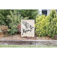 Moslion Pig Garden Flag Vertical Double Sided Black White Ink Vintage Flying Piggy With Wings To The Sky House Flags Home Burlap Banners 12.5X18 Inch For Outdoor Decor Lawn