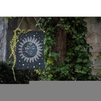 Moslion Sun Moon Garden Flags Double Sided Moon Kiss The Sun Star Blue Yard Flag 12.5X18 Inch Burlap Banners Home Decorative Outdoor Villa