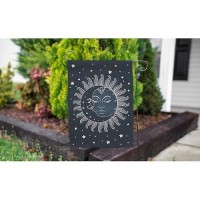 Moslion Sun Moon Garden Flags Double Sided Moon Kiss The Sun Star Blue Yard Flag 12.5X18 Inch Burlap Banners Home Decorative Outdoor Villa