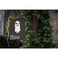 Moslion Halloween Boo Garden Flags Double Sided Skull Skeleton Ghost Phantom Face Yard Flag 12.5X18 Inch Burlap Banners Home Decorative Outdoor Villa