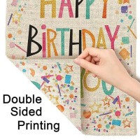 Moslion Happy Birthday To You Garden Flag Vertical Double Sided Celebration Party Colorful Ribbon Stars Ball House Flags Home Burlap Banners 12.5X18 Inch For Outdoor Decor Lawn