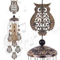 Solawindchime Owl Wind Chimes Outdoor Owl Bronze Wind Chime Owl Gift Wind Chimes Owl Wind Bell Owl Gifts For Women Wind Chi