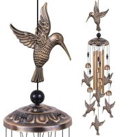 Solawindchime Outdoor Hummingbird Wind Chimes Hummingbird Bronze Wind Chimes Gift Wind Chime Hummingbird Wind Bell Gifts For