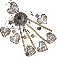 Heart Wind Chimes Outdoor Hearts Bronze Wind Chime Heart Gift Wind Chimes Hearts Wind Bells Gifts For Women For Home Indoo