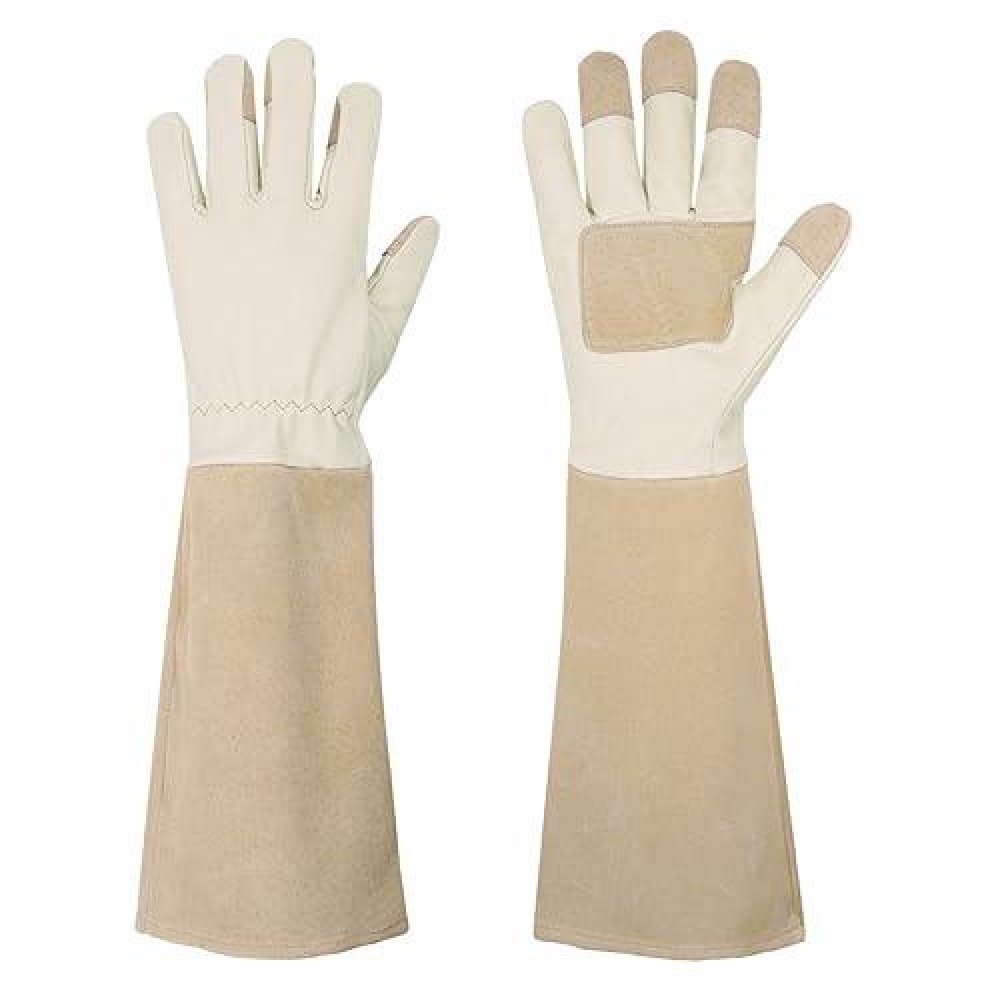 Handlandy Rose Pruning Gloves For Men & Women  Long Thorn Proof Gardening Gloves  Breathable Pigskin Leather Gauntlet  Best Garden Gifts & Tools For Gardener