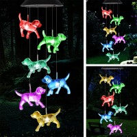 Dog Wind Chimes Okaygoo Solar Dog Light Unique Birthday Gifts For Women Solar Wind Chimes Color Changing Dog Led Light Outdoor G