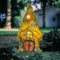 Aiiny Garden Decor Outdoor Solar Statues 11Inch Resin Fairy Garden Solar Lights Birthday Gifts For Women Yard Decorations Gard