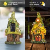 Aiiny Garden Decor Outdoor Solar Statues 11Inch Resin Fairy Garden Solar Lights Birthday Gifts For Women Yard Decorations Gard