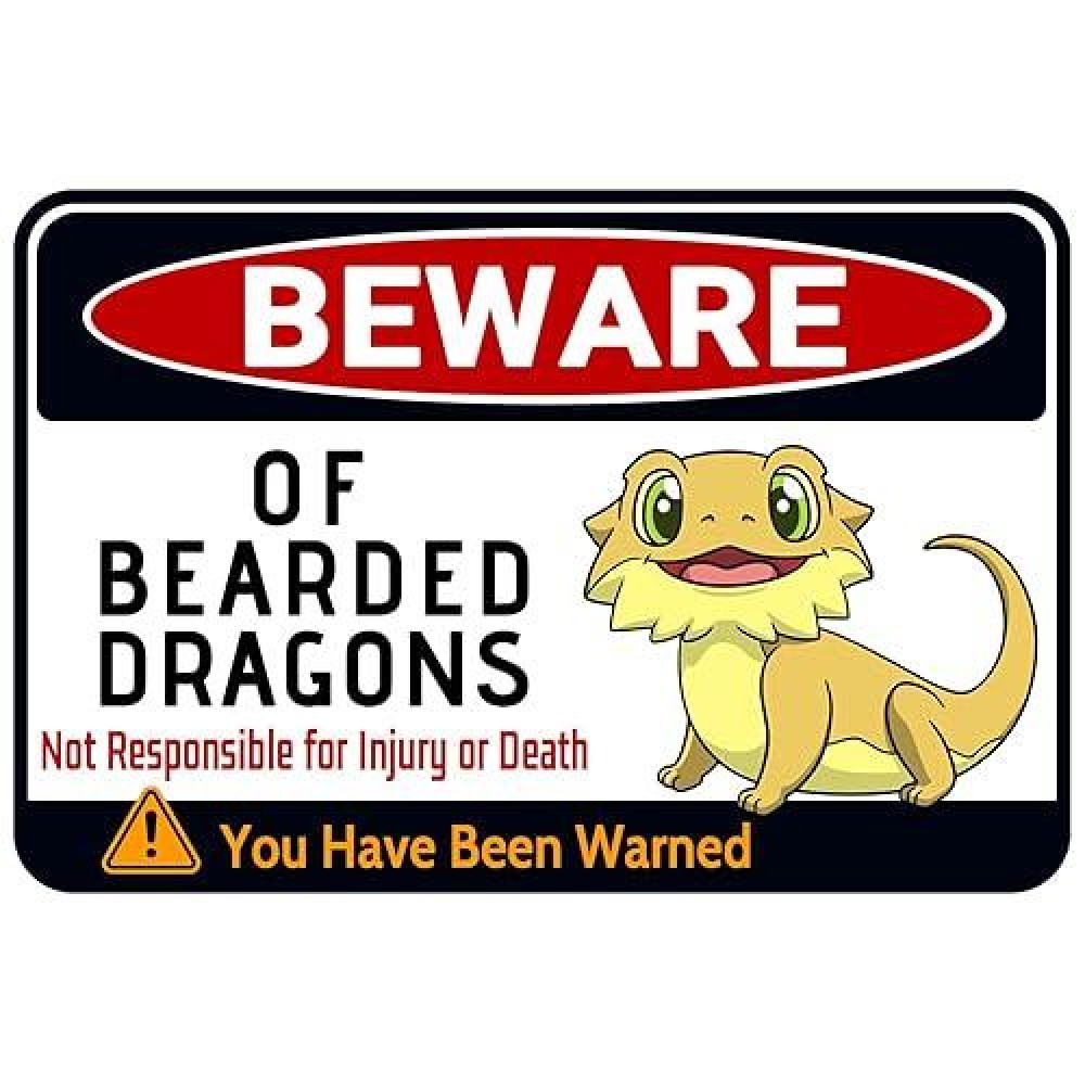 Beware Of Bearded Dragons Sign For Bearded Dragon Tank Cage Decor Gift For Dragon Lover 12 8 036