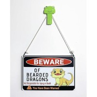 Beware Of Bearded Dragons Sign For Bearded Dragon Tank Cage Decor Gift For Dragon Lover 12 8 036