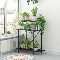 Zhongma 3 Tier Sturdy Plant Stand Spacesaving Heavy Duty Plant Holder For Home Indoor And Outdoor L3543 Xw1732 X H3937 Inch