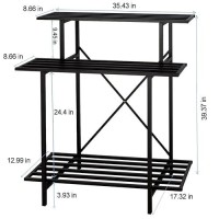 Zhongma 3 Tier Sturdy Plant Stand Spacesaving Heavy Duty Plant Holder For Home Indoor And Outdoor L3543 Xw1732 X H3937 Inch