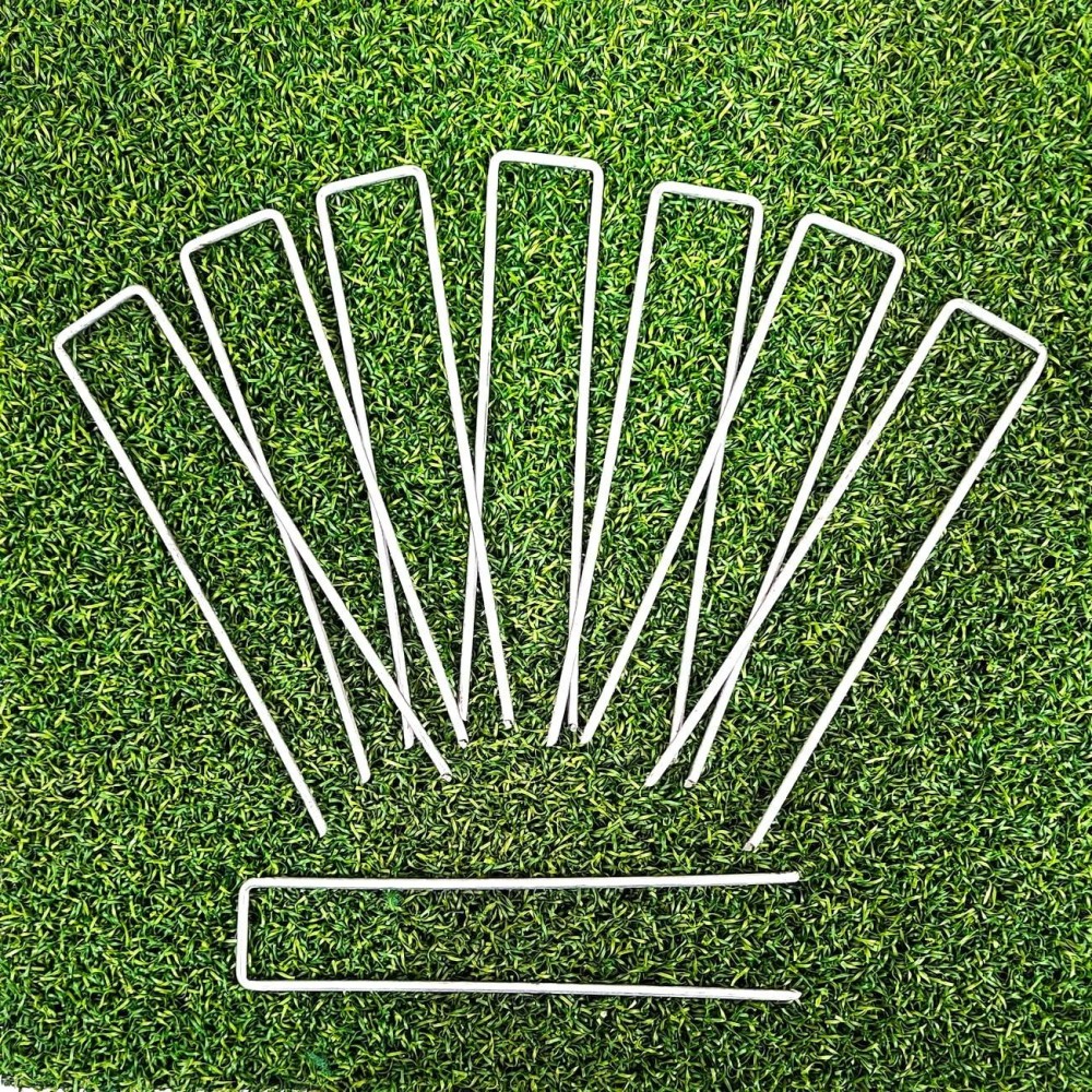 50Pack Galvanized 6 Inch Garden Stakes Landscape Staples Utype Turf Stake For Artificial Grass Rust Proof Sod Pin For Secur