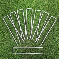 50Pack Galvanized 6 Inch Garden Stakes Landscape Staples Utype Turf Stake For Artificial Grass Rust Proof Sod Pin For Secur