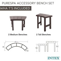 Intex 2 Medium Purespa Benches Compatible With Above Ground 4 Person Spas Accessory Only