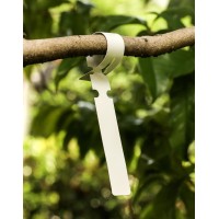 Datpuik 100Pcs Plant Tags Wrap Around Tree Tags Markers Removable Adjustable Garden Labels Plant Tags827X08 White