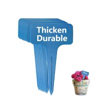 Datpuik Blue Thick Plant Garden Labels Plastic Ttype Nursery Markers Tags100 Pcs