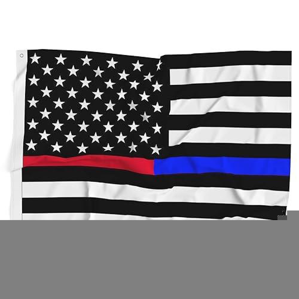 Delaynomore77 Thin Red And Blue Line American Flag United States Banner Polyester 3X5 Foot Flags Vivid Color And Uv Fade Resista