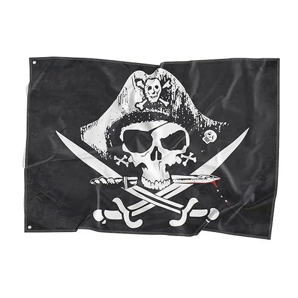 Delaynomore77 Pirate Flag Skull Captain With Knifes Banner Polyester 3X5 Foot Flags Vivid Color And Uv Fade Resistant Flag Outdo