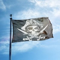 Delaynomore77 Pirate Flag Skull Captain With Knifes Banner Polyester 3X5 Foot Flags Vivid Color And Uv Fade Resistant Flag Outdo