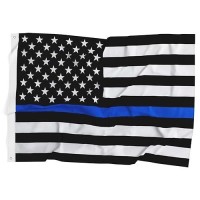 Delaynomore77 Thin Blue Line Flag United States Policeman Banner Polyester 3X5 Foot Flags Vivid Color And Uv Fade Resistant Flag