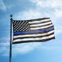 Delaynomore77 Thin Blue Line Flag United States Policeman Banner Polyester 3X5 Foot Flags Vivid Color And Uv Fade Resistant Flag