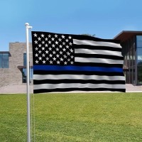 Delaynomore77 Thin Blue Line Flag United States Policeman Banner Polyester 3X5 Foot Flags Vivid Color And Uv Fade Resistant Flag