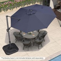 Purple Leaf 11 Feet Patio Umbrella Outdoor Cantilever Round Umbrella Aluminum Offset Umbrella With 360Degree Rotation For Garde