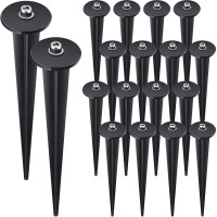 16 Packs Threaded Spike Flood Light Ground Stake Metal Replacement Stakes For Solar Lights Outdoor Led Solar Light Stakes With 1