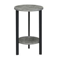 Graystone 24 Inch 2 Tier Plant Stand Cementblack