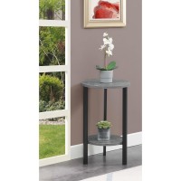 Graystone 24 Inch 2 Tier Plant Stand Cementblack