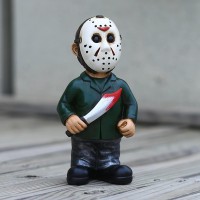 Nezababy Horror Movie Garden Gnomes Decoration Outdoor Statue Nightmare Jason Michael Myers Figurines Lawn Halloween Decor Jaso