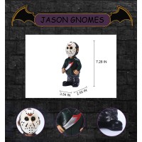 Nezababy Horror Movie Garden Gnomes Decoration Outdoor Statue Nightmare Jason Michael Myers Figurines Lawn Halloween Decor Jaso