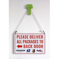 Please Deliver All Packages To Back Door Left Arrow Bestylez Delivery Sign For Outdoor Use 12 8 147