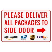 Please Deliver All Packages To Side Door Right Arrow Bestylez Delivery Sign For Outdoor Use 12 8 149