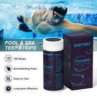 Easytest 7Way Pool Test Strips 150 Strips Water Chemical Testing For Hot Tub And Spa Accurate Test Bromine Total Alkalinity