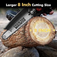 Seesii Mini Chainsaw 8 Inch Dl07 Electric Chainsaw Cordless Upgraded Brushless Chainsaw With Auto Oiler 2Pcs 2000Mah Batterie