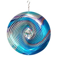 Fonmy Mandala Wind Spinner Wcrystal Ball 3D Stainless Steel Hanging Wind Spinner Worth Gift Christmas Decoration Indooroutdoor