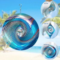 Fonmy Mandala Wind Spinner Wcrystal Ball 3D Stainless Steel Hanging Wind Spinner Worth Gift Christmas Decoration Indooroutdoor