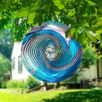 Fonmy Mandala Wind Spinner Wcrystal Ball 3D Stainless Steel Hanging Wind Spinner Worth Gift Christmas Decoration Indooroutdoor