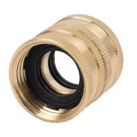 Hourleey Garden Hose Adapter 34 Inch Solid Brass Hose Connectors 2 Pack Hose Connector With 2 Extra Washers Female To Female