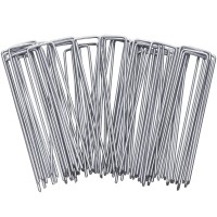 Garden Stakes 50 Pack 6 Inch Galvanized Landscape Staples Ushape Turf Staples Heavy Duty Galvanized Lawn Pins For Anchoring We