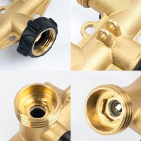 Hourleey Brass 4 Way Heavy Duty Garden Hose Splitter Water Hose Splitter For 34 Hose Connector Hose Faucet Splitter Hose Sp