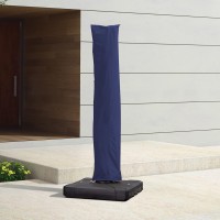 Purple Leaf Patio Umbrella Parasol Cover Uv Resistant Outdoor Offset Cantilever Umbrella Cover With Zipper And Rod Navy Blue